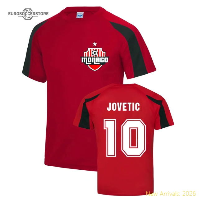 Stevan Jovetic Monaco Sports Training Jersey (Red)-PitchVibe Kits
